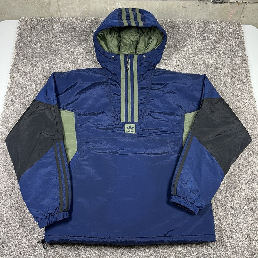 Vintage 90s Adidas Half Zip Anorak Windbreaker Puffer Ski Jacket Size Men's XL